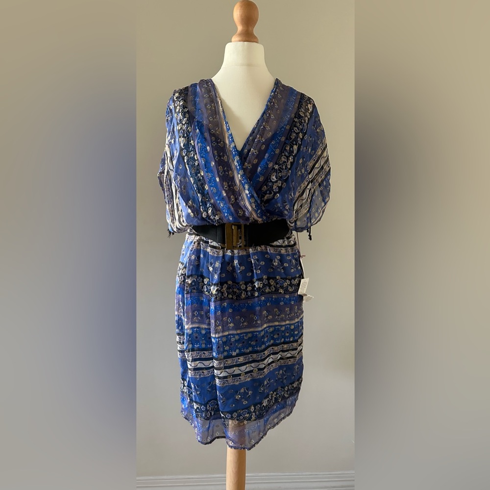 NWT Twelfth Street by Cynthia Vincent Arron Faux Wrap Boho style dress Sz Sm